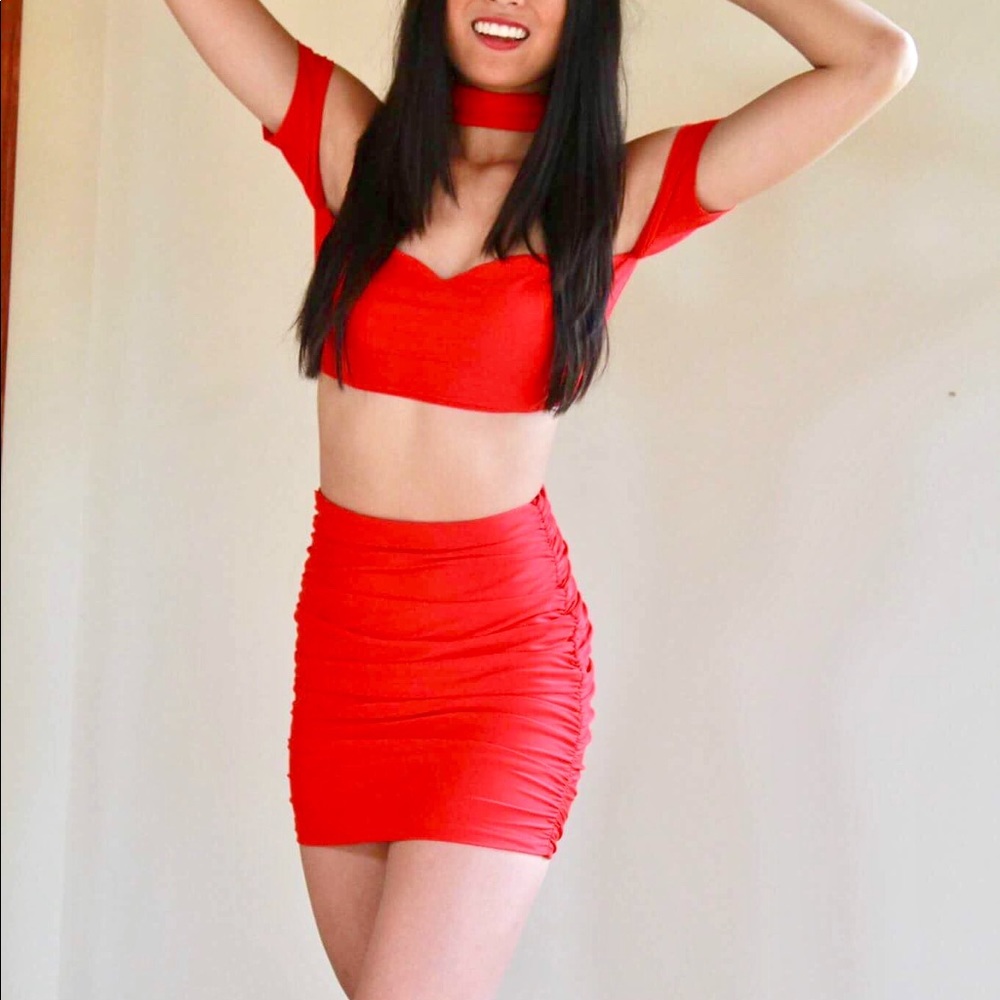 Red tiger mist dress